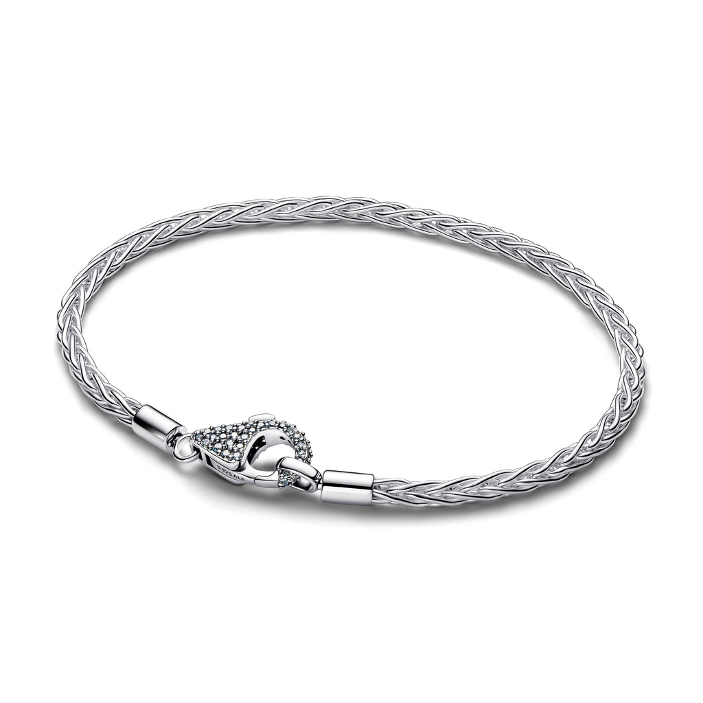 Pav¨¦ Clasp Foxtail Chain Charm Bracelet