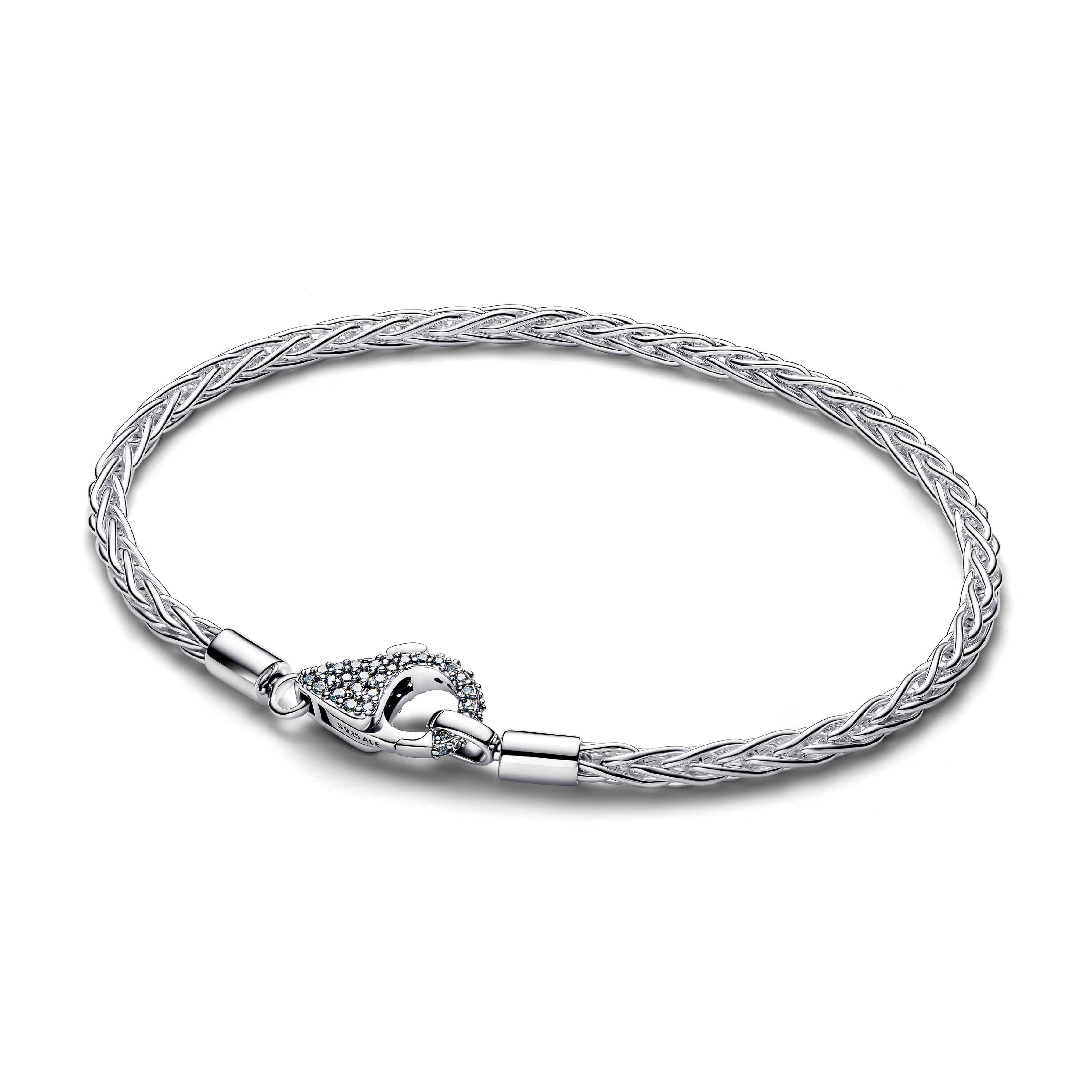 Pav¨¦ Clasp Foxtail Chain Charm Bracelet