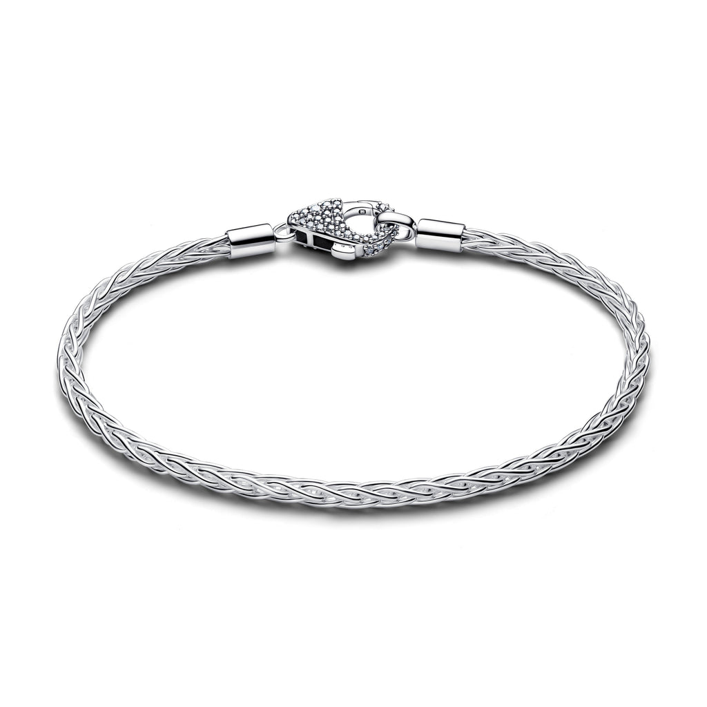 Pav¨¦ Clasp Foxtail Chain Charm Bracelet
