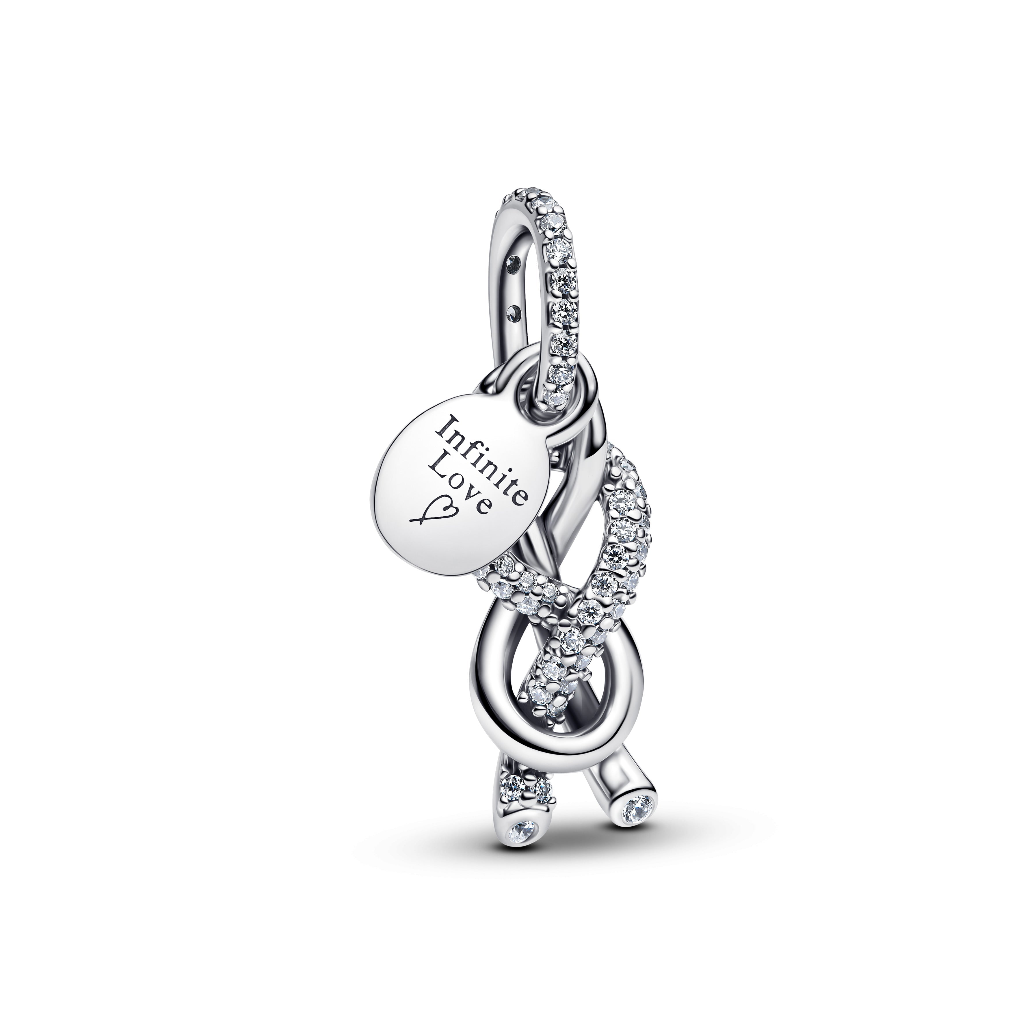 Pav¨¦ Infinity Knot Dangle Charm